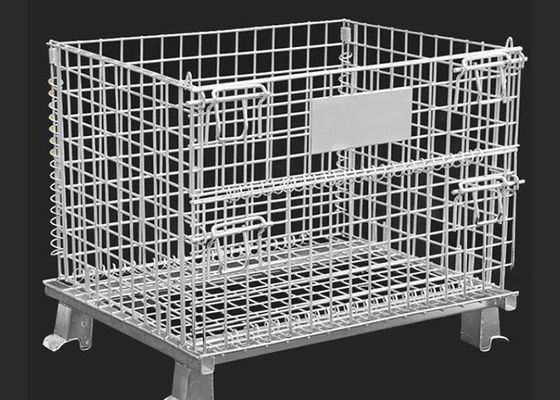 Steel Q235 1500kg Wire Mesh Storage Cages Pallet Stackable Metal Container
