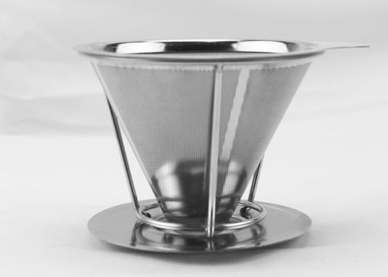 SS304 Reusable Paperless Metal Mesh Coffee Filter Custom Made