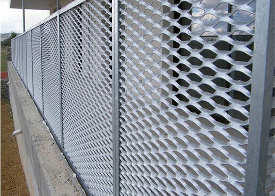 Heavy Duty Diamond Decorative Fencing Panels Expanded Metal Mesh For Exterior Railing