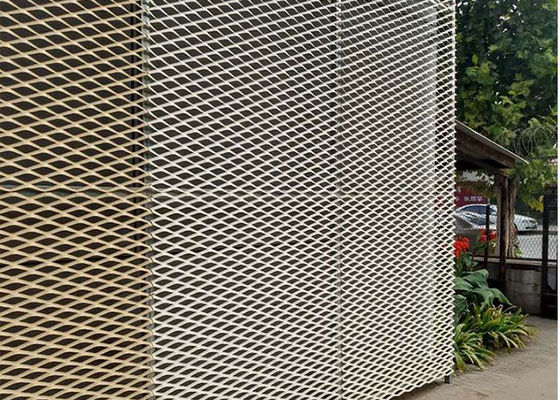 Heavy Duty Diamond Decorative Fencing Panels Expanded Metal Mesh For Exterior Railing