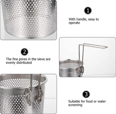 Corrosion Resistance Deep Fry Basket Stainless Steel Silver