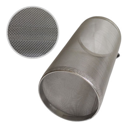 300 Micron SS Beer Brewing Basket Hop Filter Cylinder With One Handle