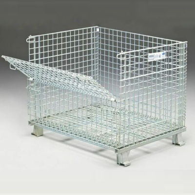 Foldable Hot Dip Galvanizing 2000kg Metal Pallet Containers