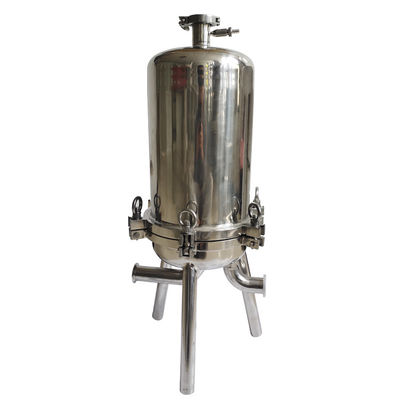 Stainless Steel 316 L Single 0.8Mpa Cartridge Filter Housing