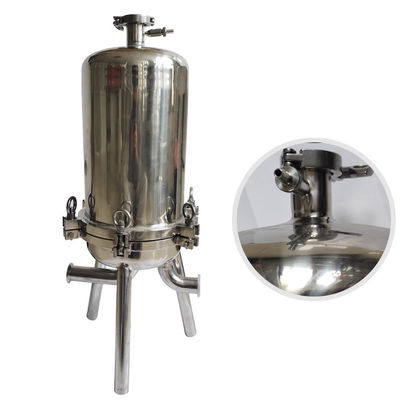 Stainless Steel 316 L Single 0.8Mpa Cartridge Filter Housing