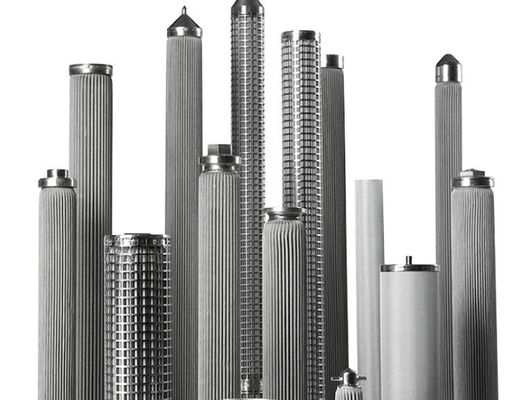 Sewage Treatment 304 Stainless Steel Filter Cartridge High Filtration Area Folding