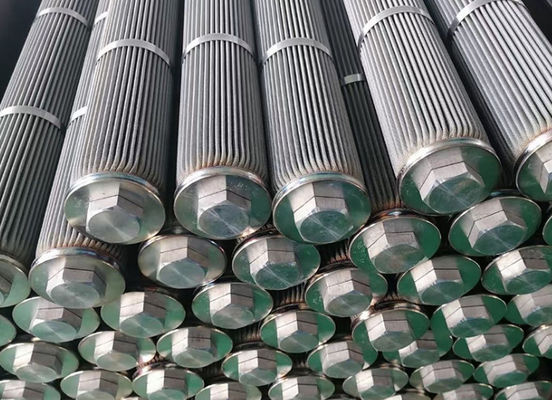 Sewage Treatment 304 Stainless Steel Filter Cartridge High Filtration Area Folding
